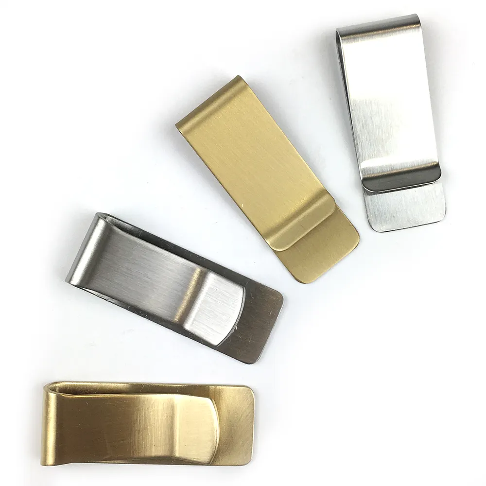 Folding Solid Brass Money Clip Custom Logo Men's Stainless Steel Sports Metal Iron Customized Logo Europe LX Gold, Silver 100pcs