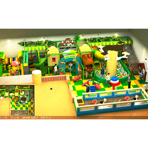 Équipement de terrain de jeu intérieur sur le thème de la jungle, tunnel en alliage et plastique, ensemble de toboggans pour enfants, piscine à balles, jeux souples - Product Image 2