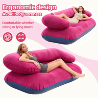 Canapé gonflable double portable coloré, canapé gonflable de plage robuste pour le camping, les pique-niques et la plage
