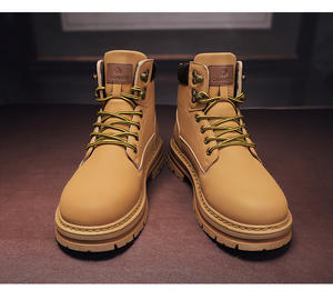 Botas Altas Marrones 2025 para Jóvenes, Botas Retro de Cuero Estilo Desierto, Botas de Trabajo para Motociclistas, Zapatos de Caña Alta, Zapatos para Hombre - Product Image 5