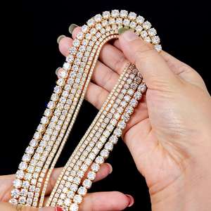 Collar de cadena de eslabones de plata 925 chapado en oro de 18 quilates personalizado al por mayor, estilo tenis, moderno, con diamantes de imitación y moissanita, regalo para fiestas de hombres y mujeres - Product Image 2