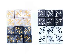 Dés à jouer de 16 mm avec des chiffres additionnels et des signes de soustraction, en perles noires et blanches, dés de couleur unie, tamis pour dés - Product Image 4