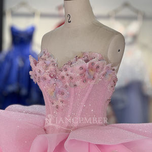 <span class=keywords><strong>Robe</strong></span> de Quinceanera pour <span class=keywords><strong>adulte</strong></span> <span class=keywords><strong>robe</strong></span> dos nu traînant 3D fleur décalcomanie grand ourlet <span class=keywords><strong>robe</strong></span> de <span class=keywords><strong>princesse</strong></span> douce Dy6878 - Product Image 5