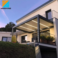 OEM 3x3 m 3x4 m 3x5 m 3x6 m 4x4 m 4x6 m harga Pergola Louver aluminium bermotor tahan air