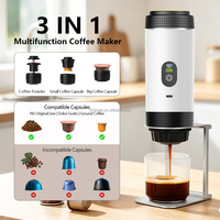 Machine à café à capsules sans fil avec écran LED 3 en 1, machine à expresso portable professionnelle 20 bars pour la maison, le bureau, la voiture, les voyages et l'extérieur
