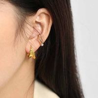 Boucles d'oreilles créoles en argent sterling 925, forme géométrique irrégulière, cercle