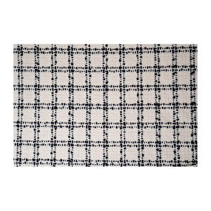 Tissu en tweed fantaisie de qualité supérieure fabriqué en Corée, motif à carreaux en fil de chaîne ivoire-beige-noir, tissu textile tissé sur mesure OEM & ODM - Product Image 5