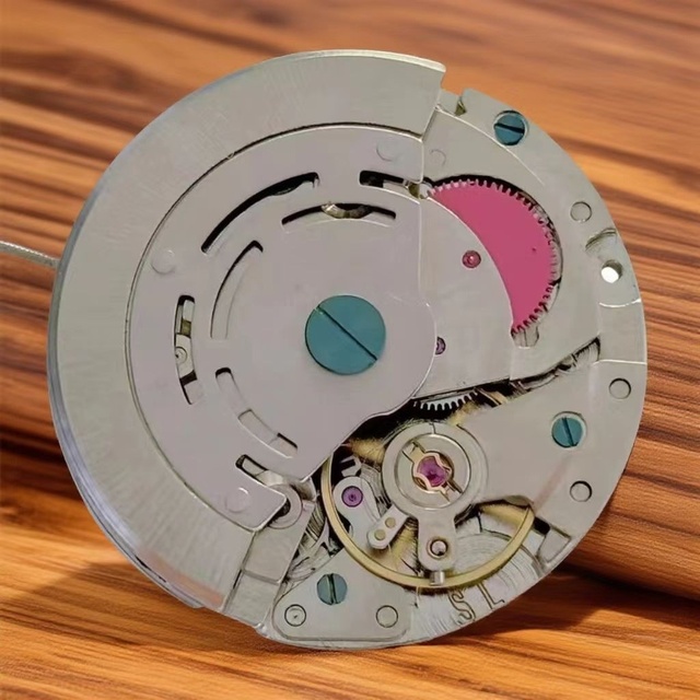 2813 Movement Fully Automatic Mechanical Watch Red Wheel Single Calendar Metal Case