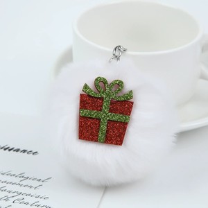 Porte-clés rond en fourrure pelucheuse, motif lapin 3D mignon, éco-responsable, pour la rentrée scolaire, pour sacs à main femme - Product Image 5