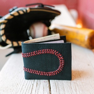 <b>For</b> Boshiho Handmade Men's Bifold <b>Wallet</b> Minimalist Baseball Stitching Leather Vintage Thread RFID Anti-Theft <b>Card</b> <b>Holder</b> - Product Image 2