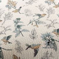 Parure de lit style pastoral à imprimé fleurs, plantes et oiseaux, couvre-lit américain matelassé double face lavable en coton floral