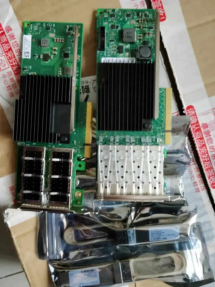 4 portlu 10Gbps 1000Mbps SFP + USB2.0 PCI-E X8 LC Ethernet sunucu adaptörü ağ kartı X710-DA4"