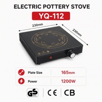 Estufa Eléctrica de Cerámica de 1200W, Placa de Cocción Individual de 165mm, Certificación GS CE CB, Placa Calefactora Infrarroja para Cocina