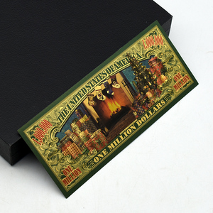 Billet de banque en feuille d'or Joyeux Noël 1 000 000 USD, Monnaie de collection pour les fêtes, Cadeau, Décoration de Noël Père Noël - Product Image 4
