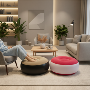 Sillón Inflable Weilian 2026, Mueble Inflable para Sala de Estar, Sofá Inflable Pequeño, Asiento Inflable Portátil, Reposapiés Redondo Plegable - Product Image 2