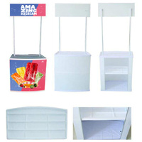 Comptoir promotionnel pliable en PP pour la vente en gros, table d'exposition portable pour salons professionnels et présentation de produits commerciaux