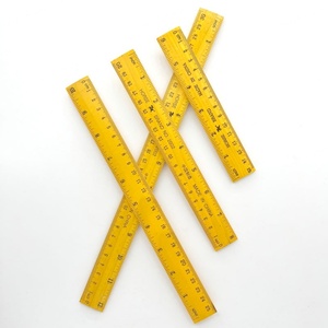 Regla de Medición Multiángulo de Madera Amarilla para Material Escolar, Disponible en 6, 8 y 12 Pulgadas para Niños - Product Image 2