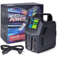 Chargeur intelligent double port SKYRC T1000 Maestro 1000W/450W AC/DC 20A par port pour voiture RC, drone, batterie LiPo/LiFe/LiHV/NiMH/Pb 1-6S