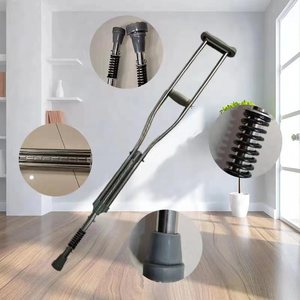 Muletas de Acero Inoxidable con Absorción de Impactos para Personas Mayores y Discapacitadas, Ayuda para Caminar Ligera y Ajustable - Product Image 1