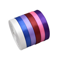 Ruban satin double face Hanfan, largeur 2 cm, rouleau de 91 m, idéal pour décorations de gâteaux, fleurs, Noël et mariages - 100% satin