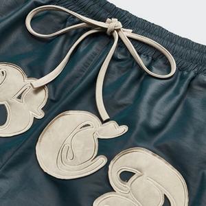 Wholesale OEM <b>Men</b> Letter Patch Drawstring Waist Nylon <b>Shorts</b> Custom logo Basketball Workout Sports <b>Jogging</b> Embossed <b>Shorts</b> - Product Image 2