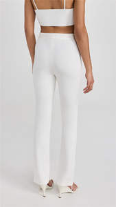 Oem produttore personalizzato Casual a vita alta <span class=keywords><strong>con</strong></span> cerniera a mosca <span class=keywords><strong>con</strong></span> <span class=keywords><strong>tasche</strong></span> <span class=keywords><strong>laterali</strong></span> a fessura e gamba aderente <span class=keywords><strong>pantaloni</strong></span> <span class=keywords><strong>bianchi</strong></span> da donna - Product Image 5