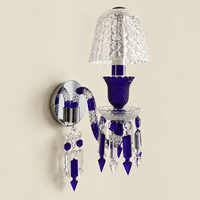 Applique murale de luxe en verre de cobalt français à facettes, style vintage, pour chambre de villa, chevet, couloir, hôtel