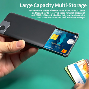 Portefeuille intelligent ultra fin antivol avec protection biométrique, en aluminium durable, protégé par RFID, pour 4 à 6 cartes et billets de banque - Product Image 2
