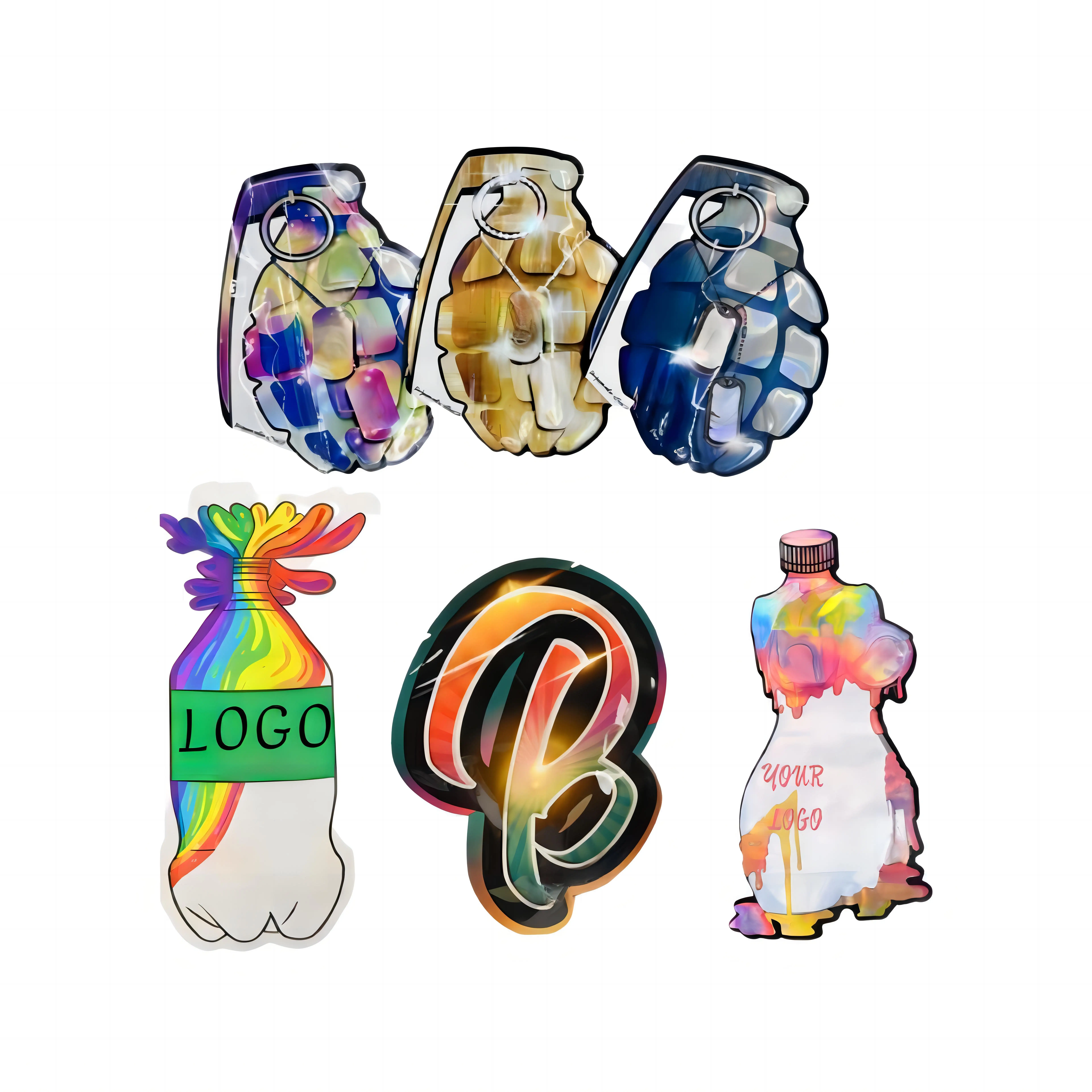 Digital Printing Custom Resealable Special Shaped Die Cut 3g 7.5g 14g 28g Mylar Bags for Edible Candy