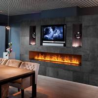 Chimenea de agua atomizadora de lujo 3D LED llama Media pared espejo chimenea eléctrica debajo de la TV para la decoración del Hotel de la casa
