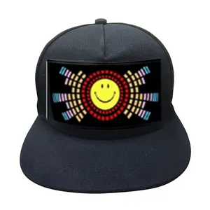 Sound Activated Baseball Cap DJ LED Flashing Hat With Detachable Screen