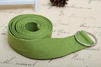 Sangle de yoga en gros, ceinture d'étirement en coton avec boucle en D, réglable, pour Pilates, entraînement de flexibilité, bande d'exercice, logo personnalisé