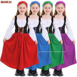 Disfraces de Halloween Farm Girl Dress Medieval Serving Wench Oktober Fest Beer Maid Bavarian Oktoberfest Costume - Product Image 1