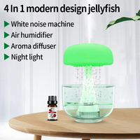 Diffuseur d'huiles essentielles de bureau, veilleuse, humidificateur d'aromathérapie à goutte d'eau en forme de champignon, humidificateur nuage de pluie, humidificateurs champignons