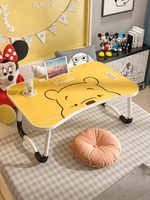 Bureau d'ordinateur portable pliable ergonomique pour lit et canapé - Table d'étude portable pour étudiants avec porte-gobelet, emplacement pour tablette et tiroir
