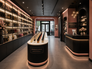Luxury Perfume Store Design <b>with</b> Custom Commercial Furniture, Glass Display Cabinets, <b>LED</b> <b>Lighting</b> and Full Shop Fit Out - Product Image 5