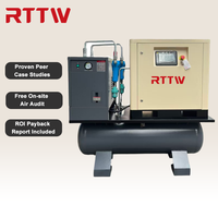 Compresseur d'air à vis tout-en-un RTTW 7,5 kW 10 CV avec sécheur réfrigéré externe et réservoir pour la réparation automobile