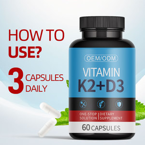 Vendita calda OEM vitamina D3 + K2 Capsule facili da ingoiare D K Bone supporto verdura k2 d3 Capsule - Product Image 5