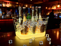 Acrylique Dom champagne refroidisseur de vin bouteille éclairer glorifier service présentateur led seau à glace pour discothèque
