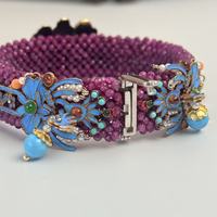Bracelets vintage unisexes cachemiriens, breloques DIY, perles chandelier, vente en gros, zircon fantaisie, bracelet de luxe avec fermoir, idéal comme cadeau