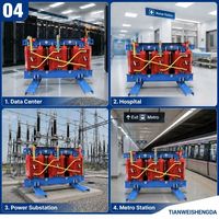 Transformateur de distribution d'énergie triphasé à isolation sèche en cuivre bobiné 35 kV 2500 kVA SCB10 Dyn11 Yyn0 480 V 50/60 Hz CE ISO