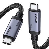 Kabel USB-C ke USB-C USB4.0 Gen3 240W 6A Pengisian Cepat Kabel Data Aluminium Nylon Kepang untuk IOS 3.3ft 8K 60Hz Ramah Lingkungan