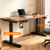 Bureau électrique réglable en hauteur avec surface en fibre de bois, bureau de jeu pour ordinateur, ergonomique, pour le travail à domicile
