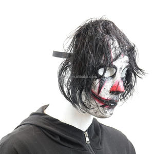 หน้ากากพลาสติกตัวตลกสยองขวัญแบบเต็มหน้าพร้อมวิกผมสำหรับงานปาร์ตี้ฮาโลวีนและกิจกรรมแนวสยองขวัญ - Product Image 2