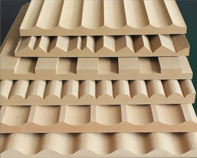 Kunst strukturiertes Holz gerillt 3D dekorative MDF gebogen geschnitzte Verkleidung platten 3D Welle MDF Wand platte für Hotel