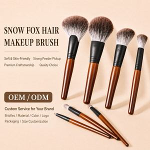 Juego de Brochas de Maquillaje de Pelo de Zorro de las Nieves de Lujo, Brochas Profesionales de Pelo Animal Natural para Polvo, Rubor, Iluminador y Sombra de Ojos, Logotipo Personalizado - Product Image 6