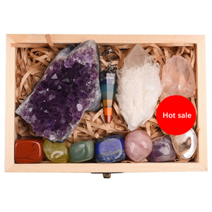 Set di Cristalli Grezzi in Scatola Regalo per Principianti, Kit di Pietre Chakra con Perline in Legno, Collezione di Pietre Energetiche - Product Image 4