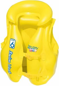 Gilet <span class=keywords><strong>de</strong></span> sauvetage gonflable jaune pour adultes, enfants et bébés, <span class=keywords><strong>avec</strong></span> brassard <span class=keywords><strong>de</strong></span> natation et bouée <span class=keywords><strong>de</strong></span> piscine - Product Image 6
