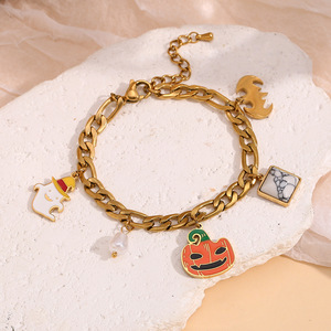 18K mạ vàng thép không gỉ Vòng Đeo Tay Thời Trang Halloween Figaro bướm mô hình liên kết Imp Tay Đồ trang trí Christian - Product Image 3