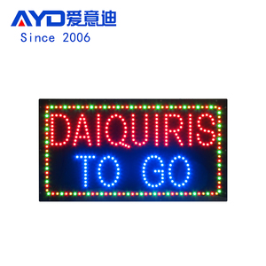 Led Open DAIQUIRIS TO <span class=keywords><strong>GO</strong></span> Sign Señales intermitentes interiores para BEER WINE <span class=keywords><strong>BAR</strong></span> 17*31 pulgadas Pantalla <span class=keywords><strong>de</strong></span> alto brillo - Product Image 1